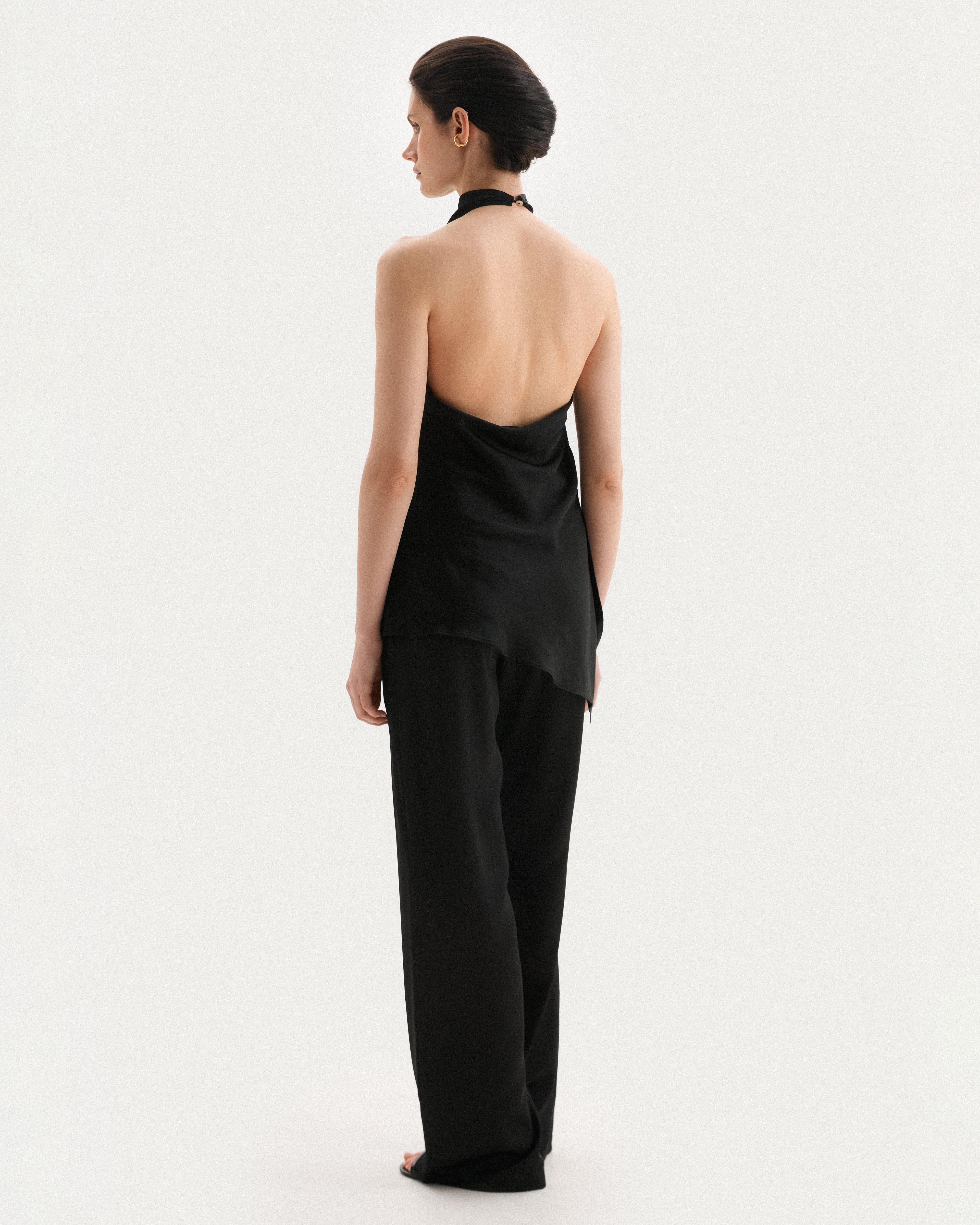 Black viscose trousers