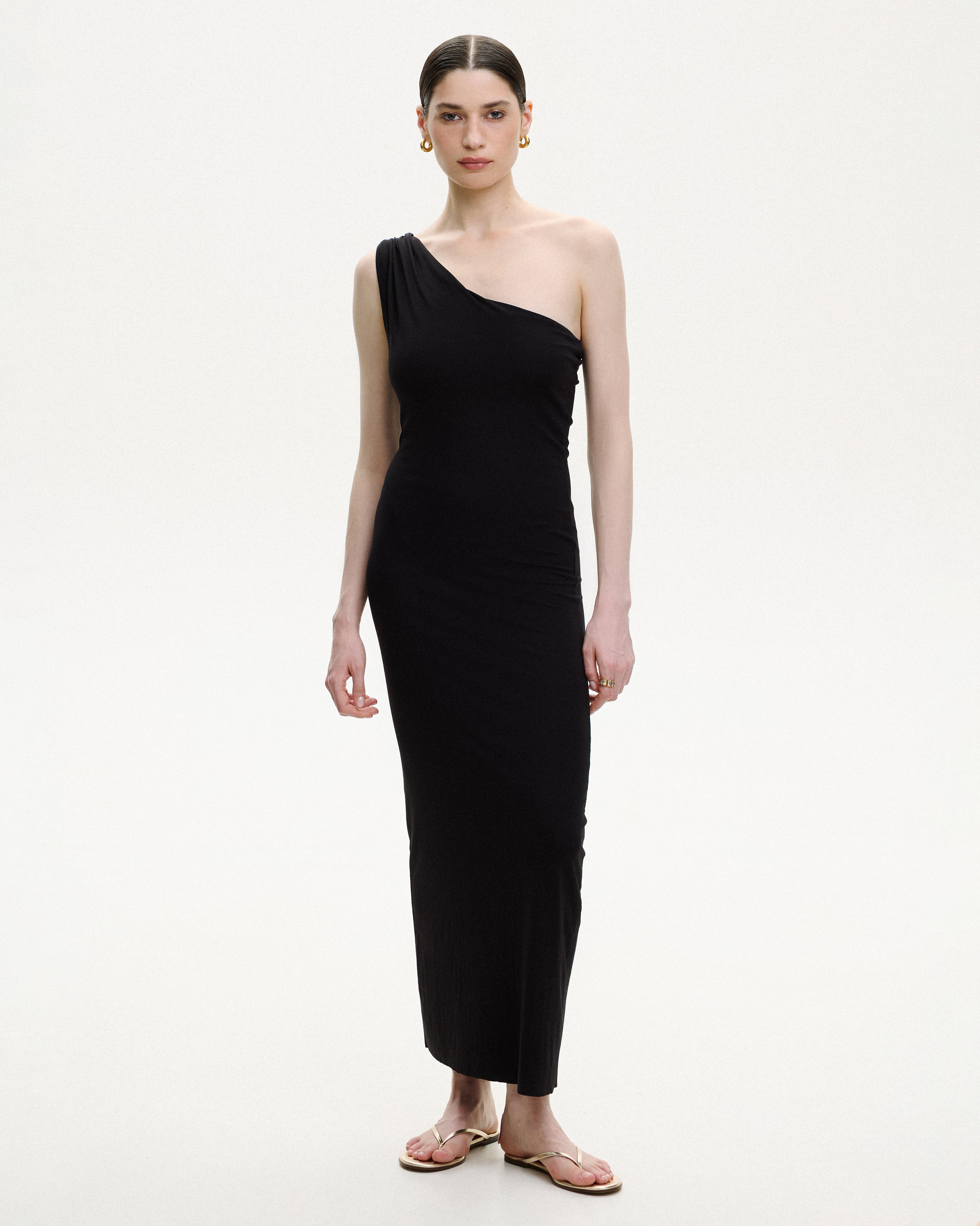 BLACK ASYMMETRIC DRESS