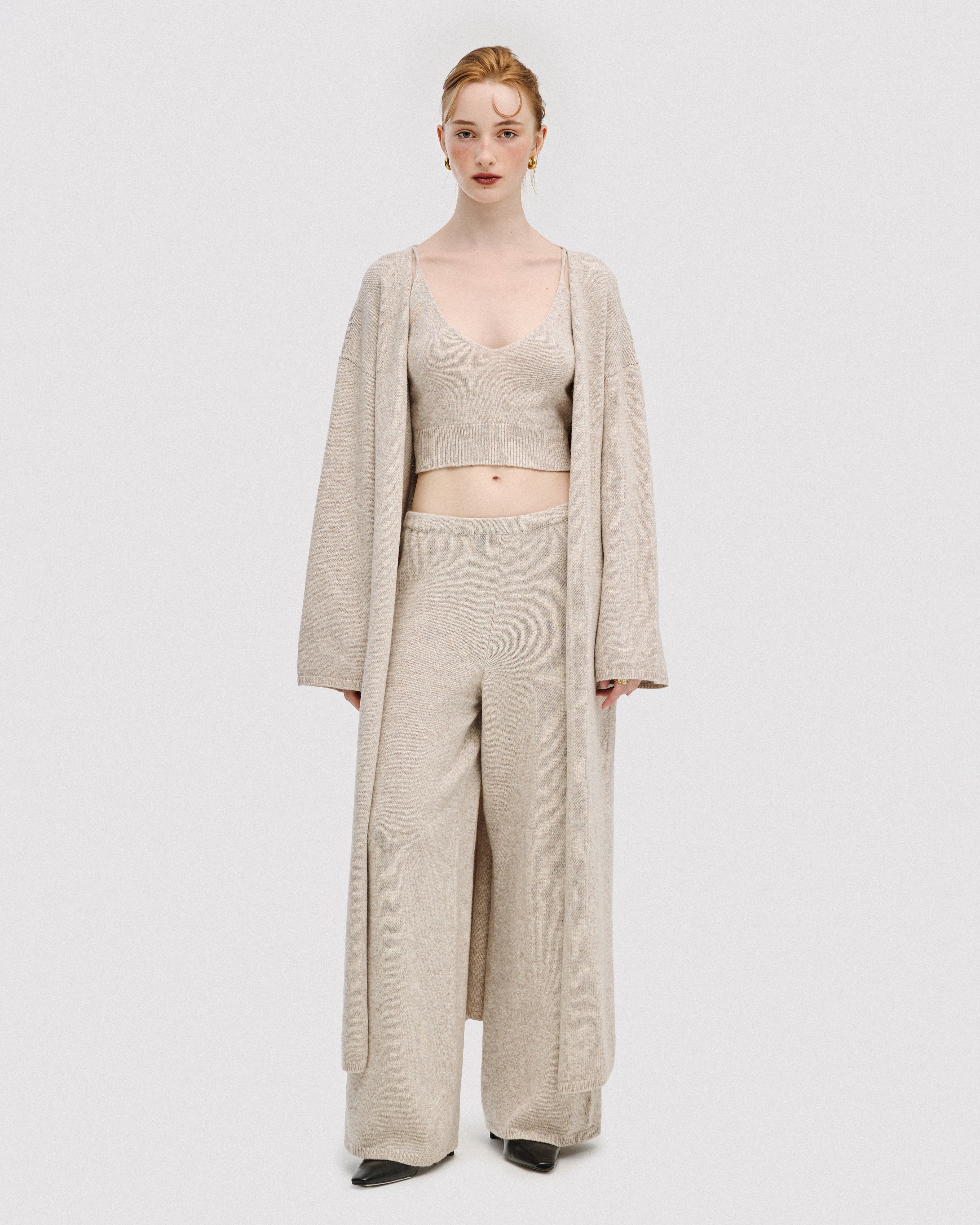 LIGHT TAUPE LONG CARDIGAN