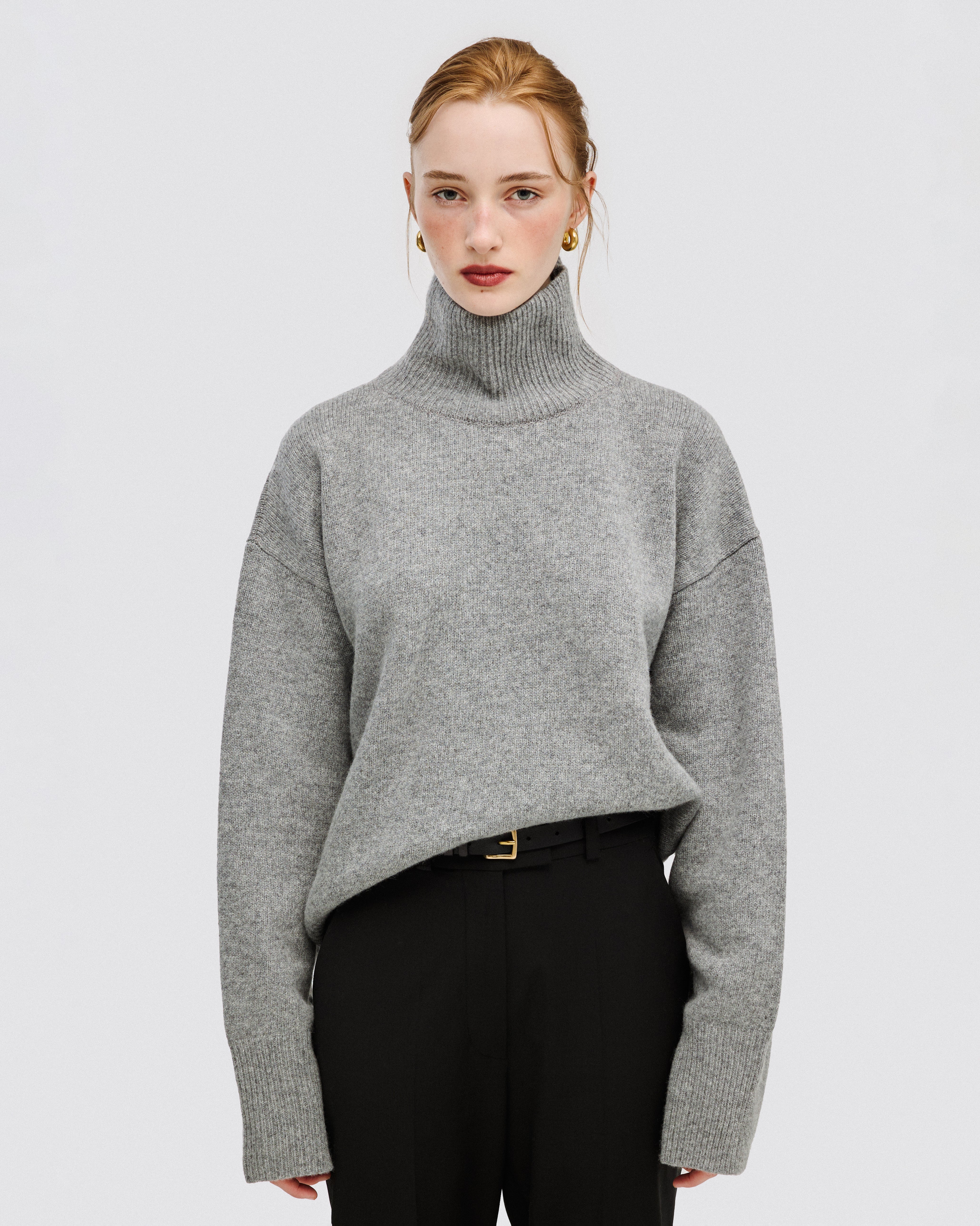 BLACK BLEND WOOL TROUSERS