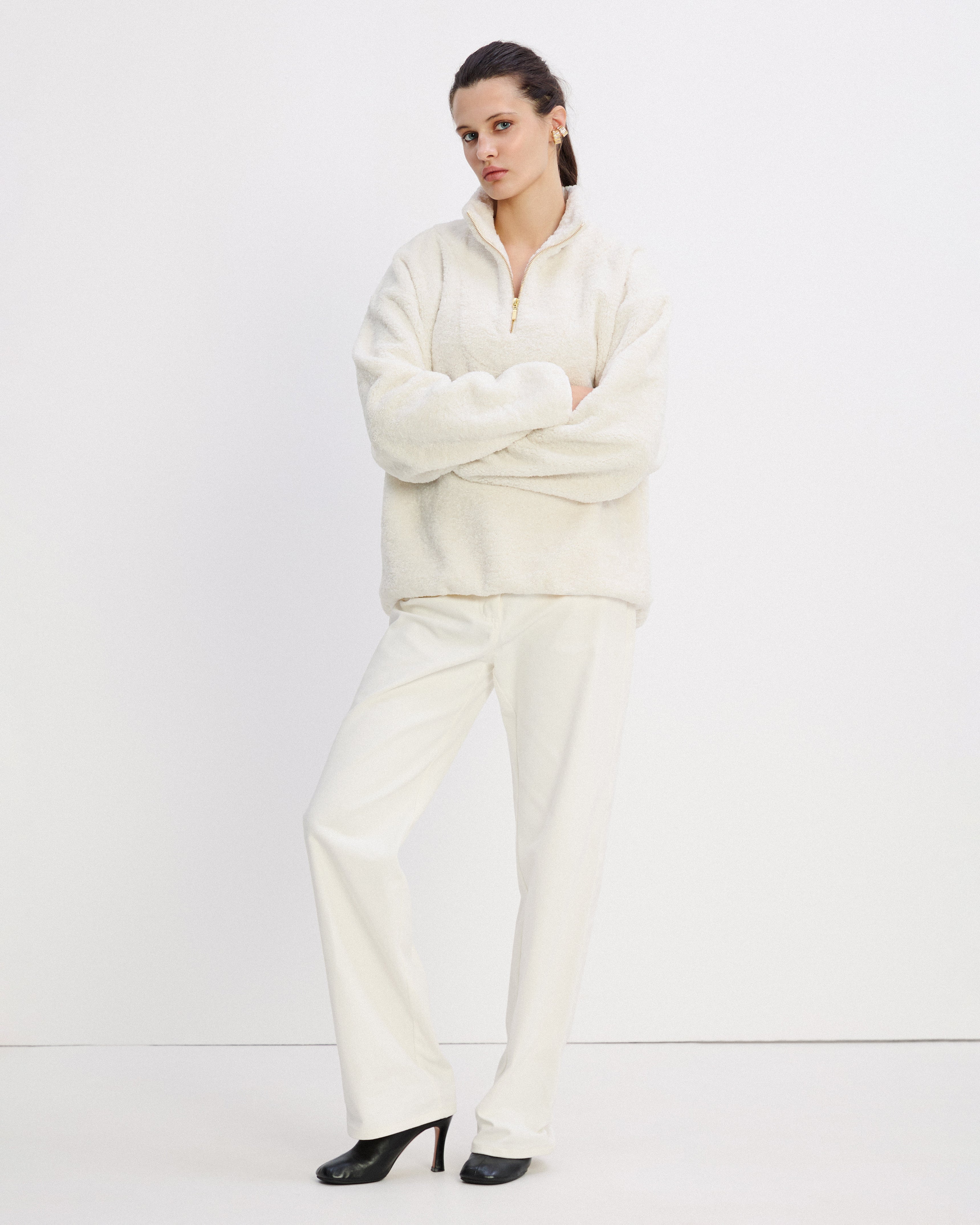 TEDDY HALF-ZIP SWEATSHIRT