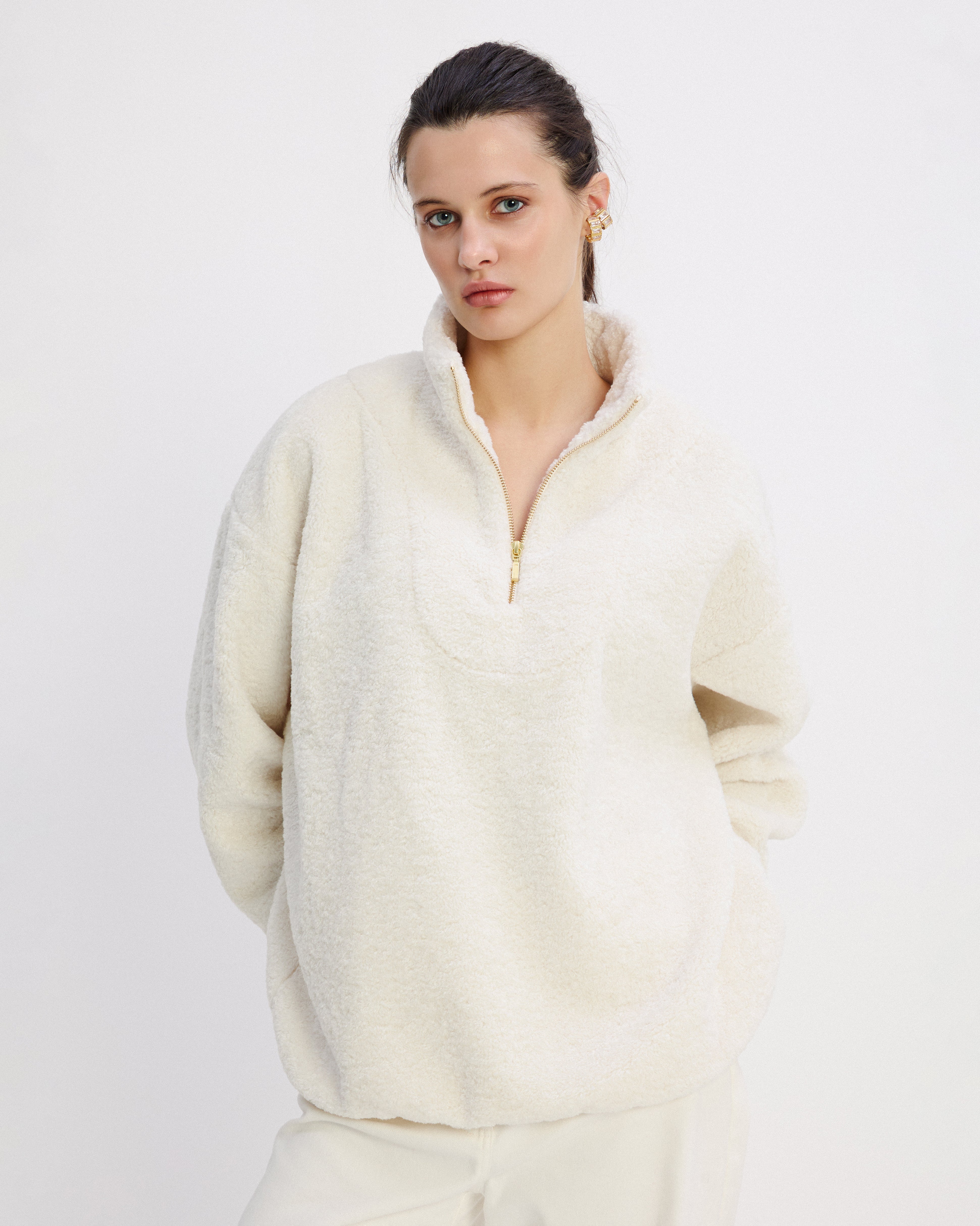 TEDDY HALF-ZIP SWEATSHIRT