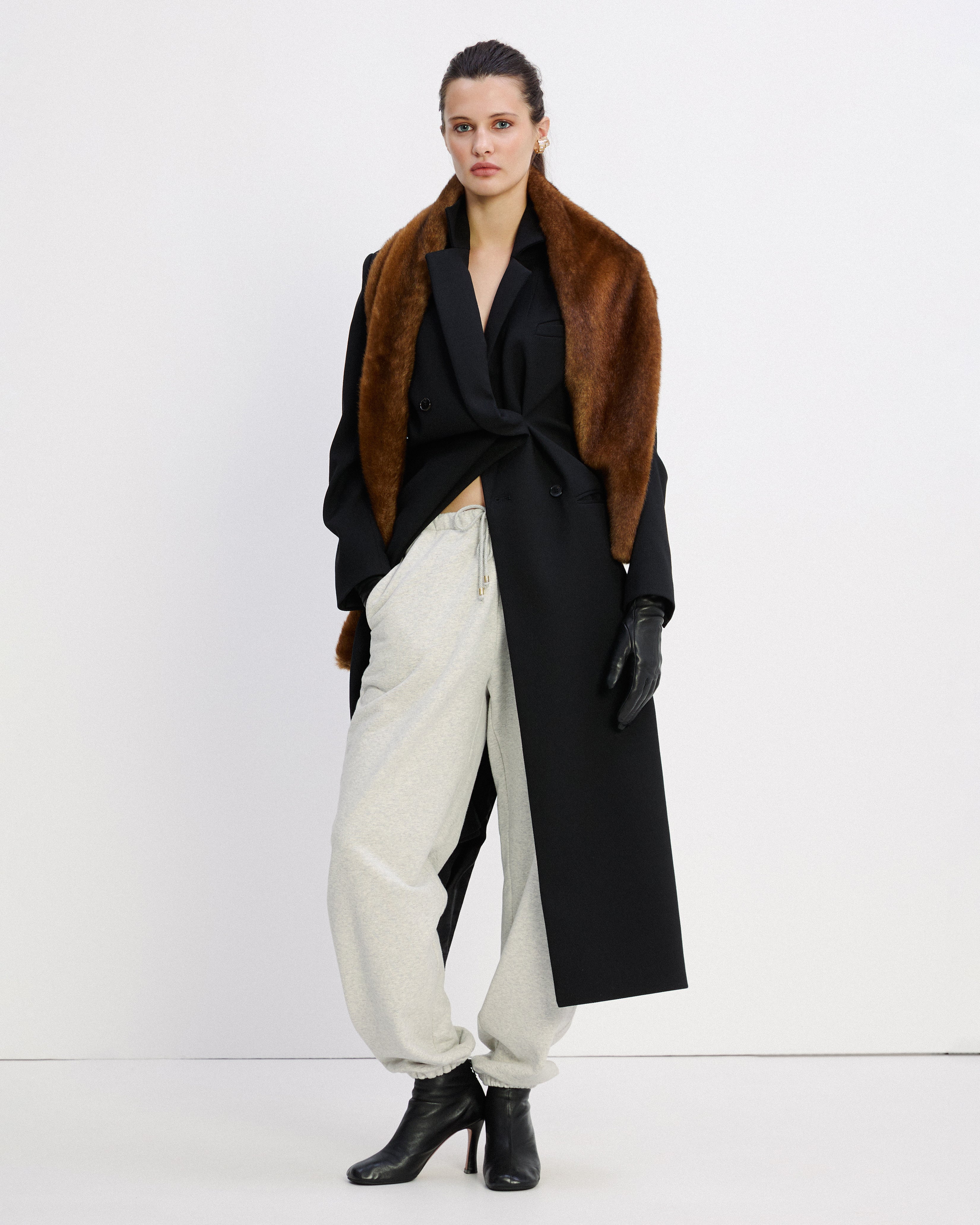 WOOL-CASHMERE BLEND DOUBLE-BREASTED COAT