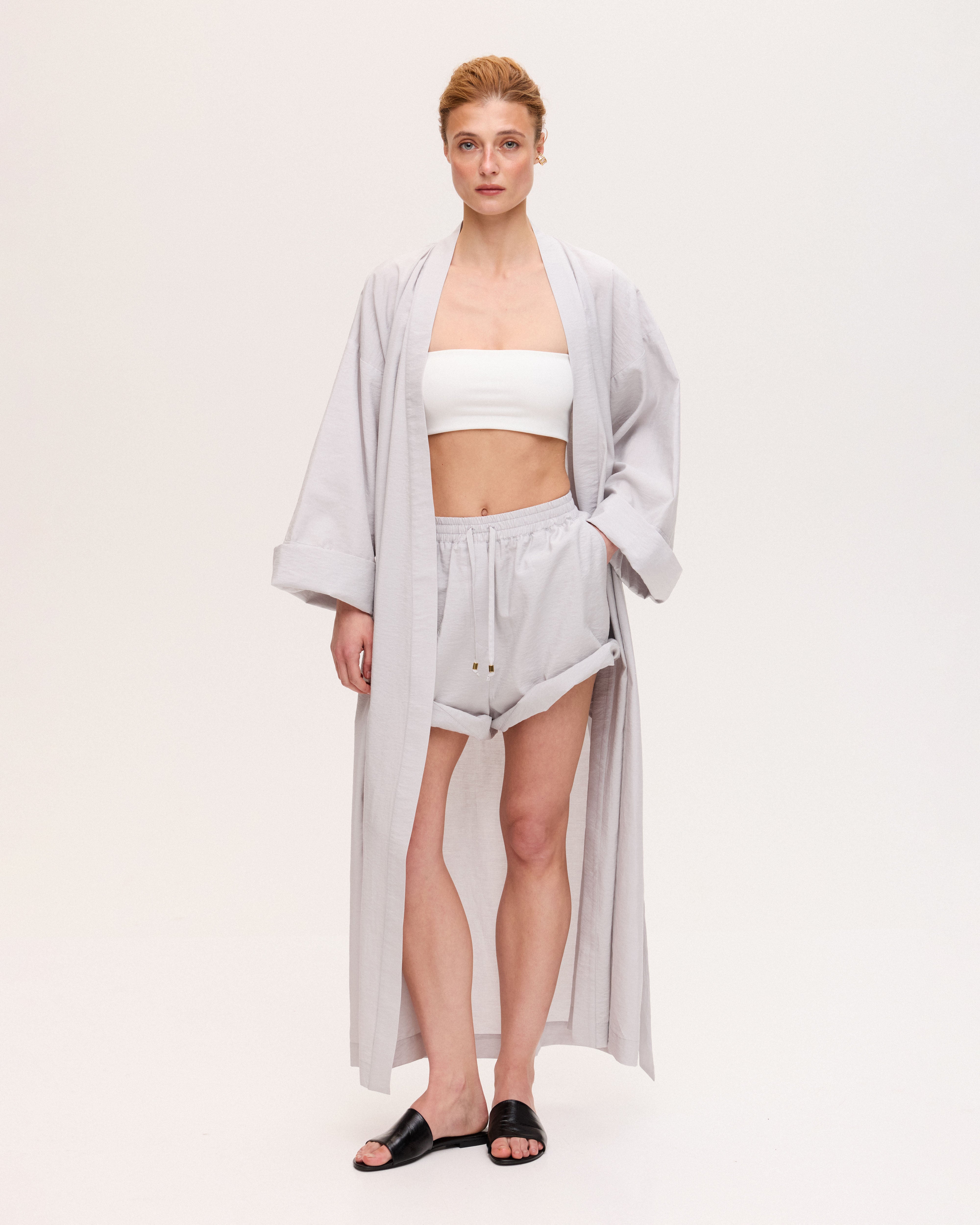 Pale blue-grey shorts