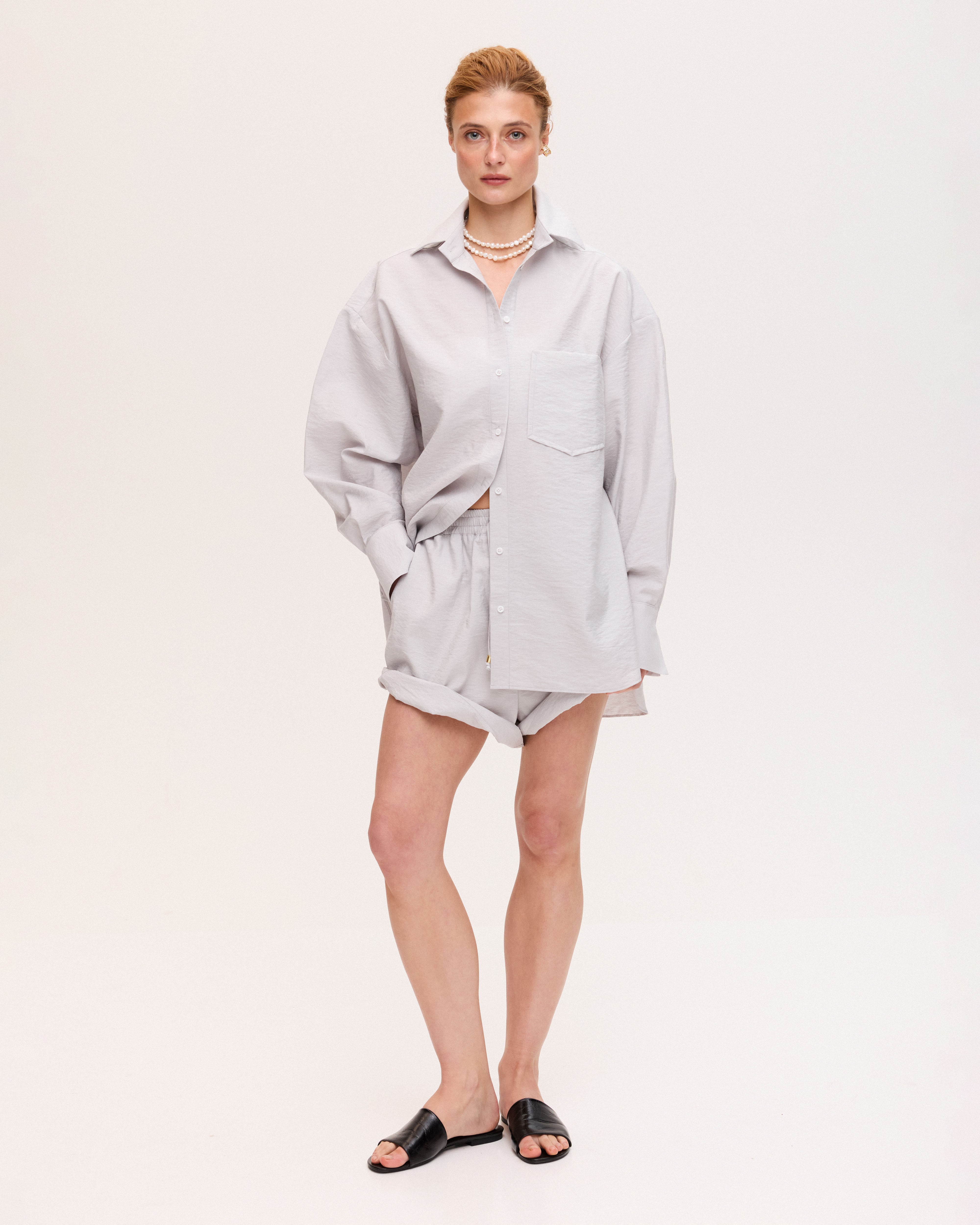 Pale blue-grey shorts