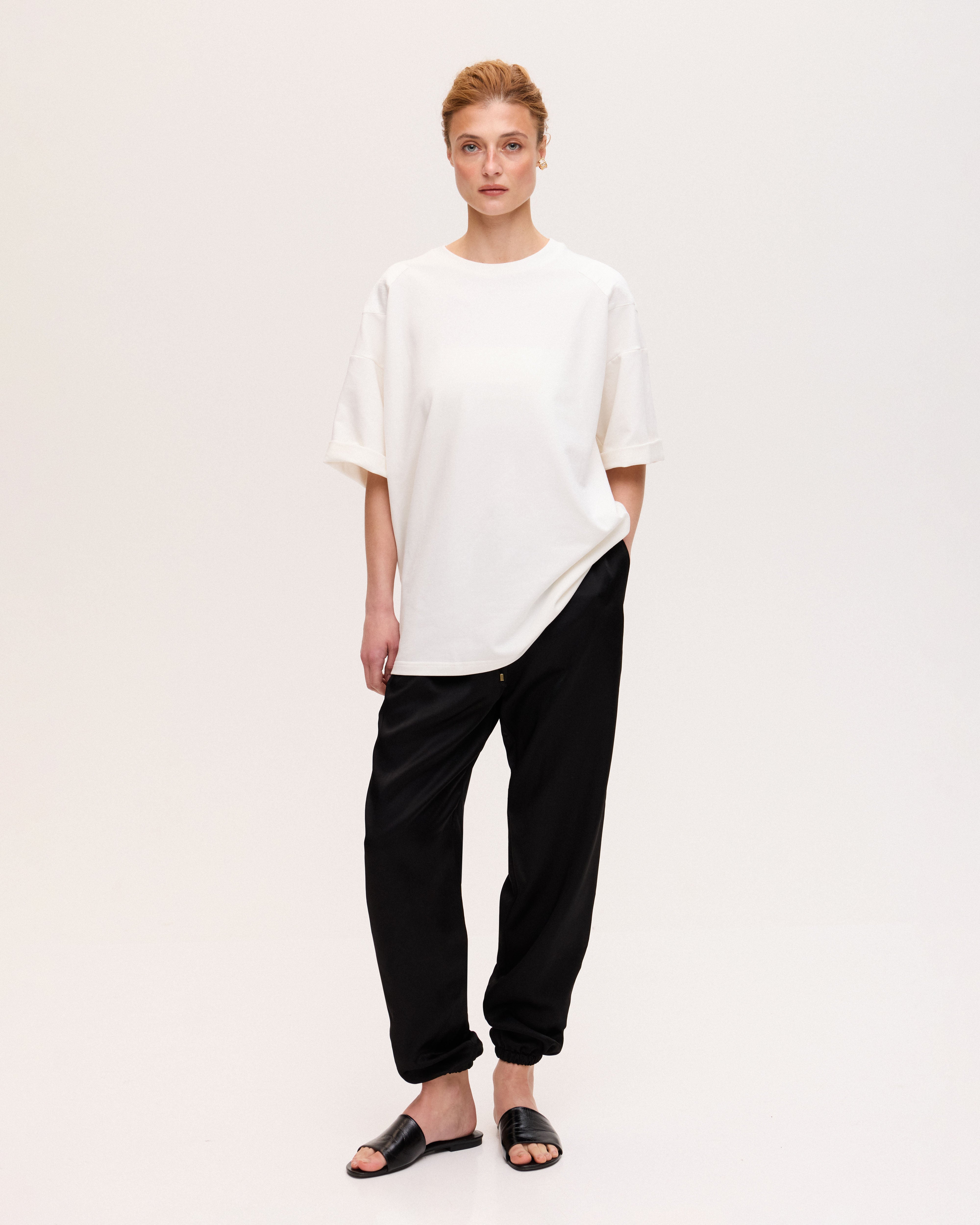 White shoulder detail t-shirt