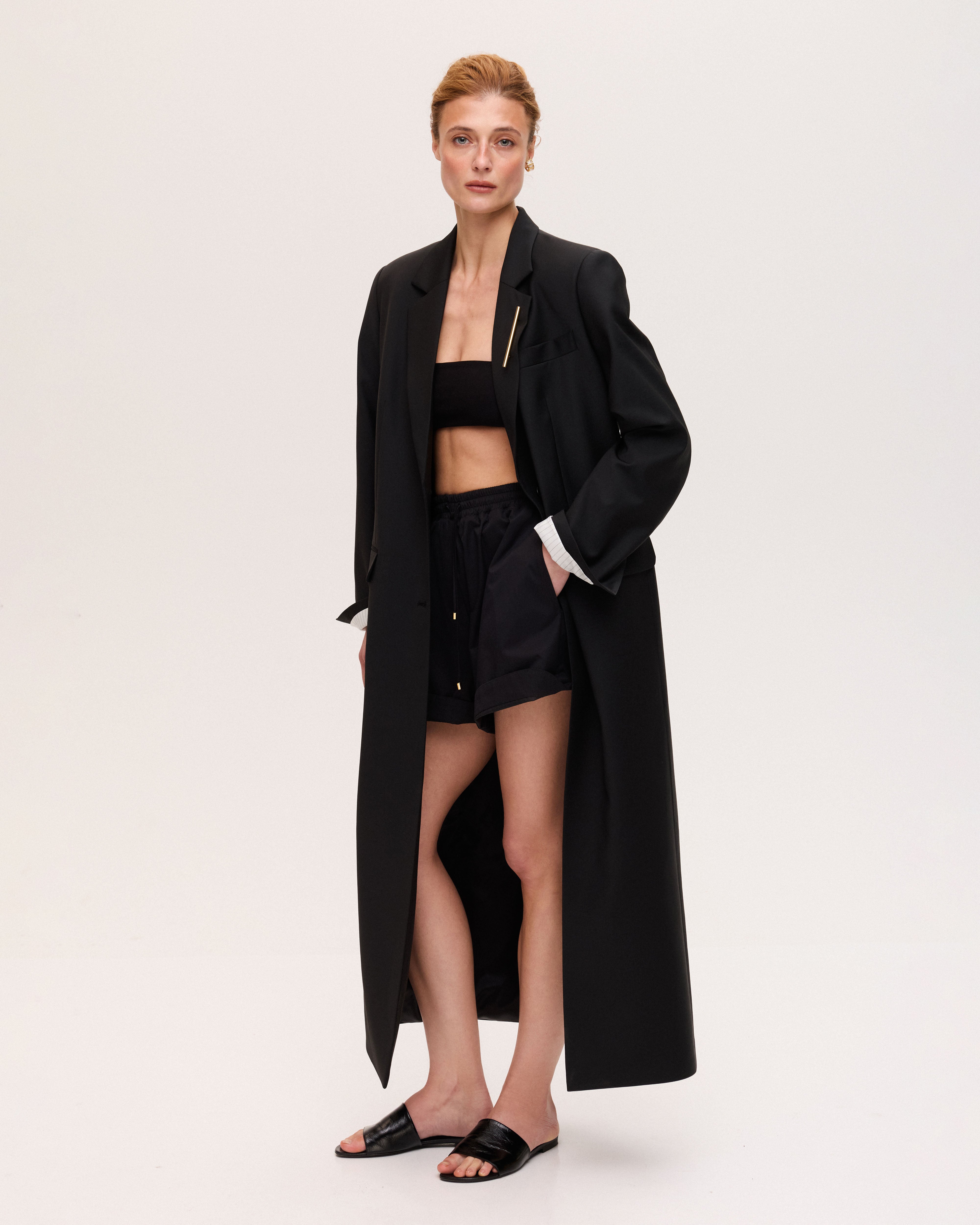 Black cotton shorts