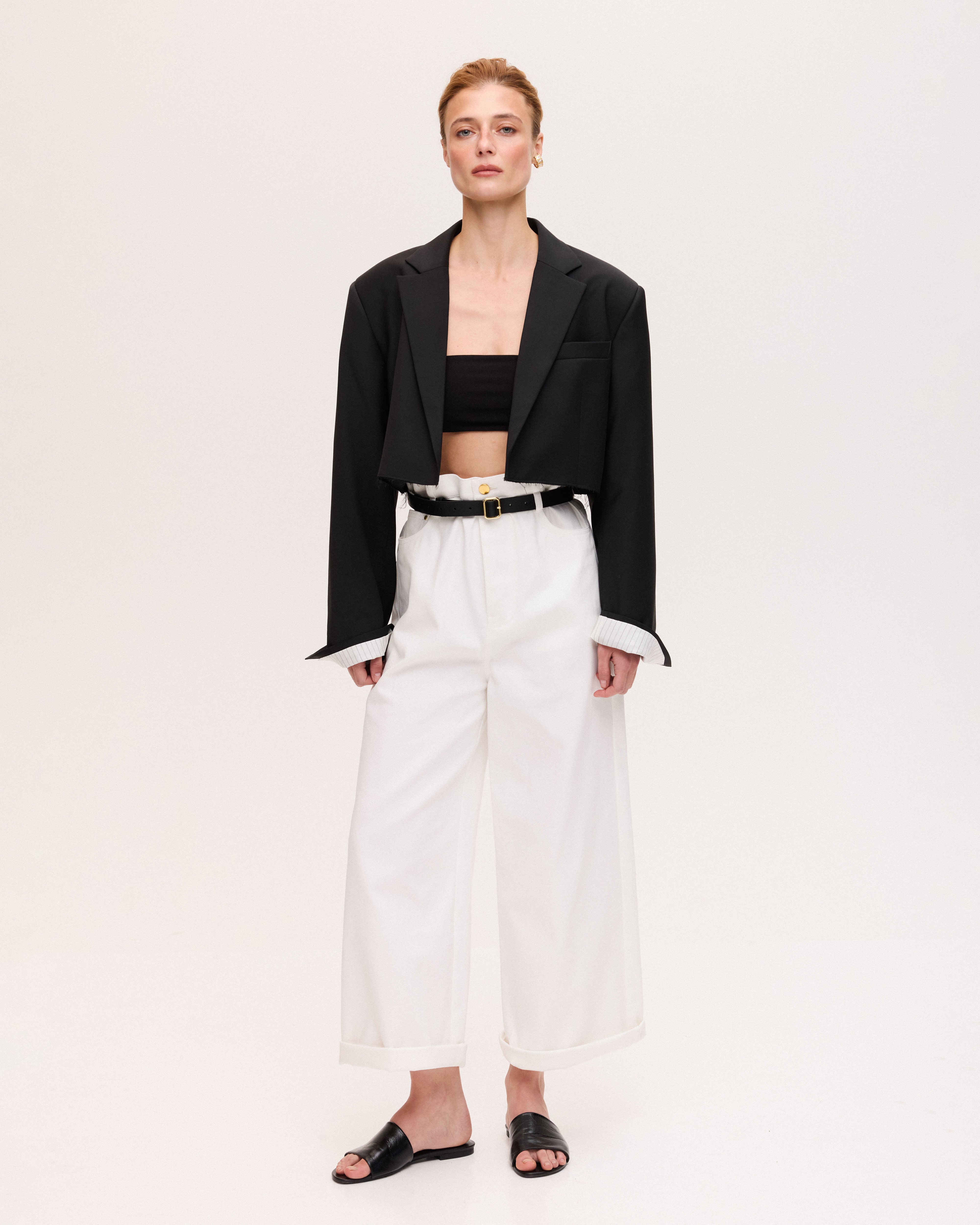 Black cropped jacket