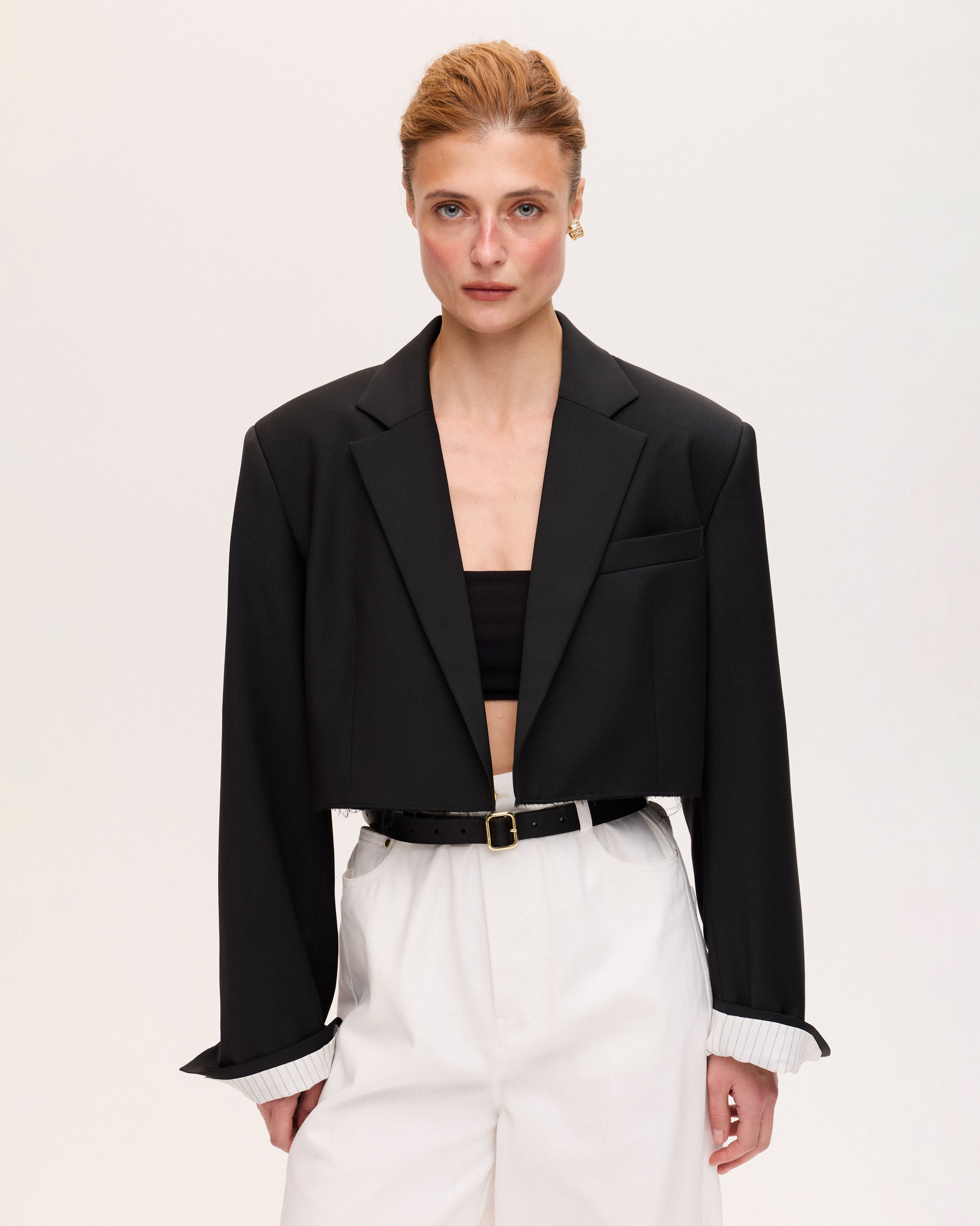 Black cropped jacket
