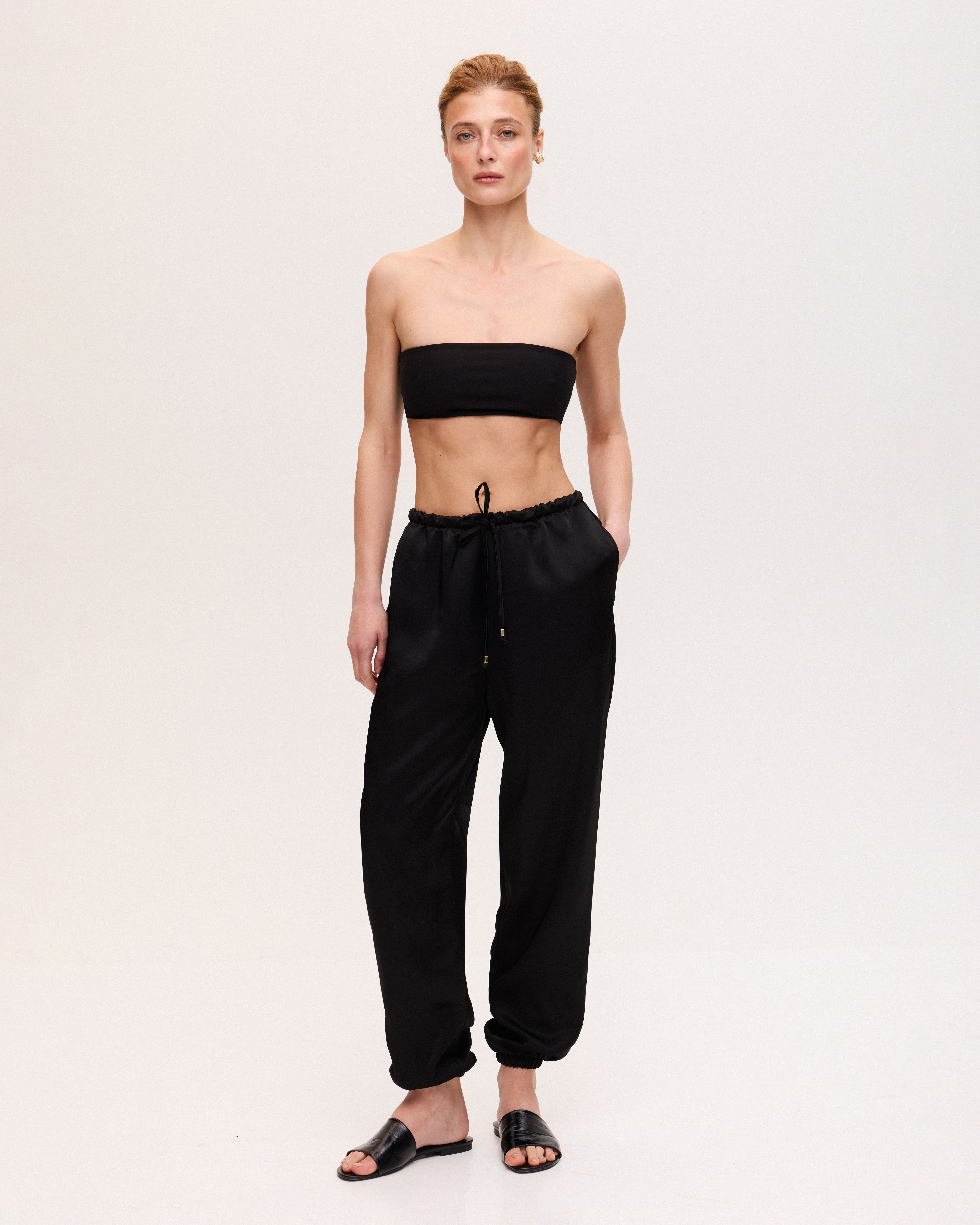 Black viscose joggers