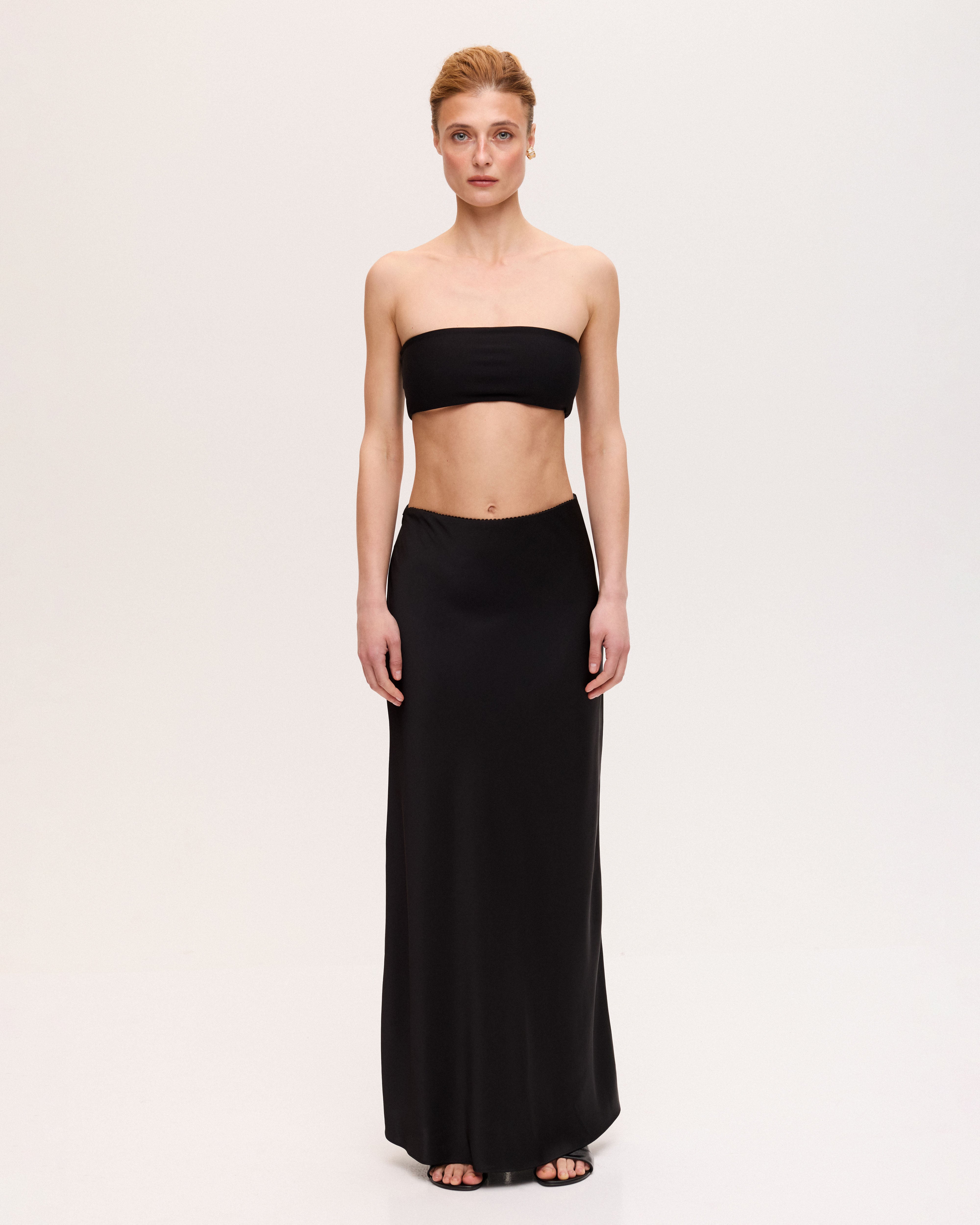 Black mini bandeau top