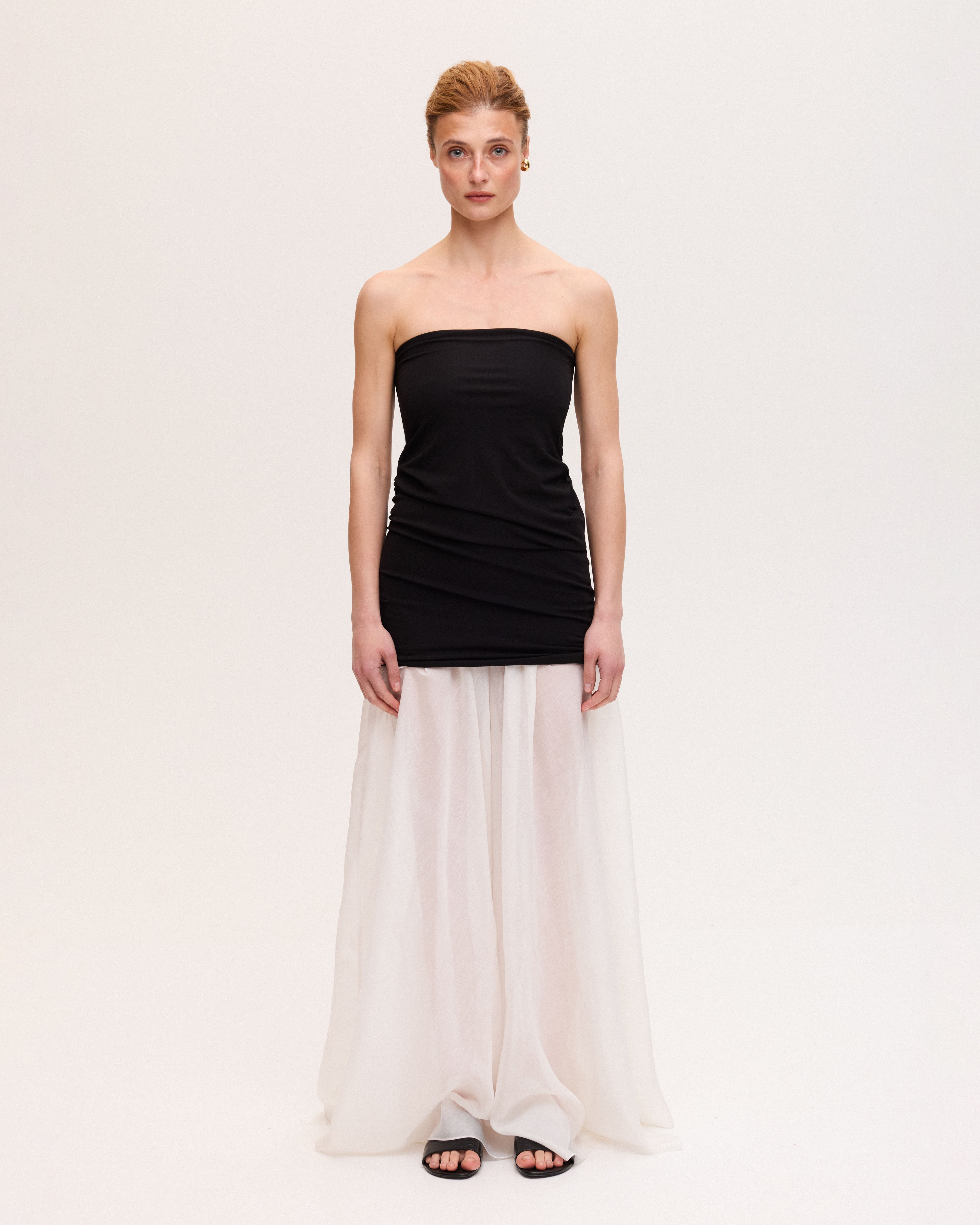 White sheer maxi skirt