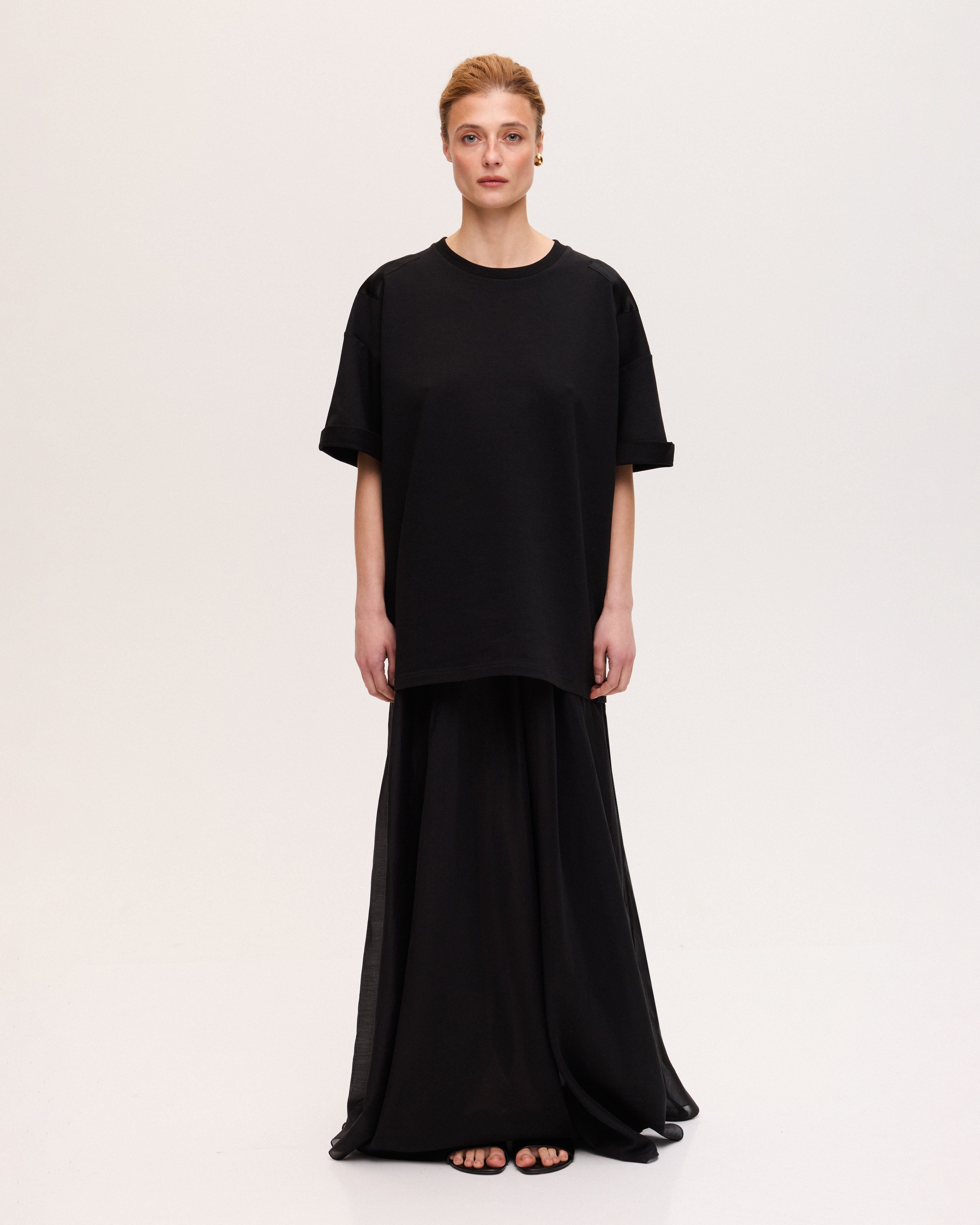 Black sheer maxi skirt